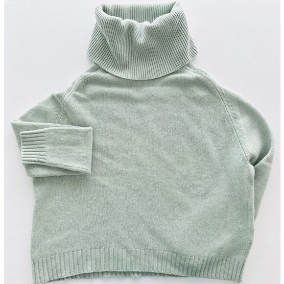 Allude Cashmere Sweater Turtleneck Green Boxy Size Small 100% Cashmere - Picture 1 of 7